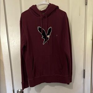 American Eagle Men's Burgundy Hoodie